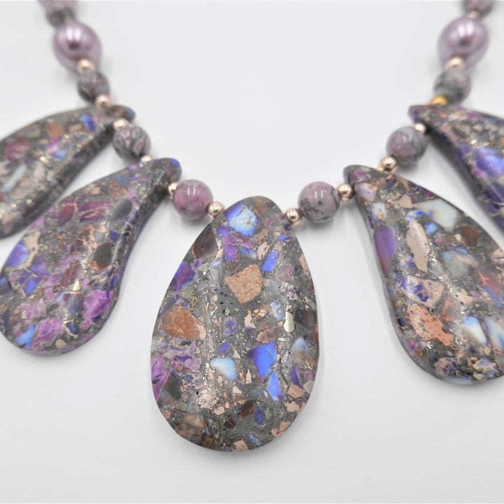 Purple Jasper Statement Necklace - image 5